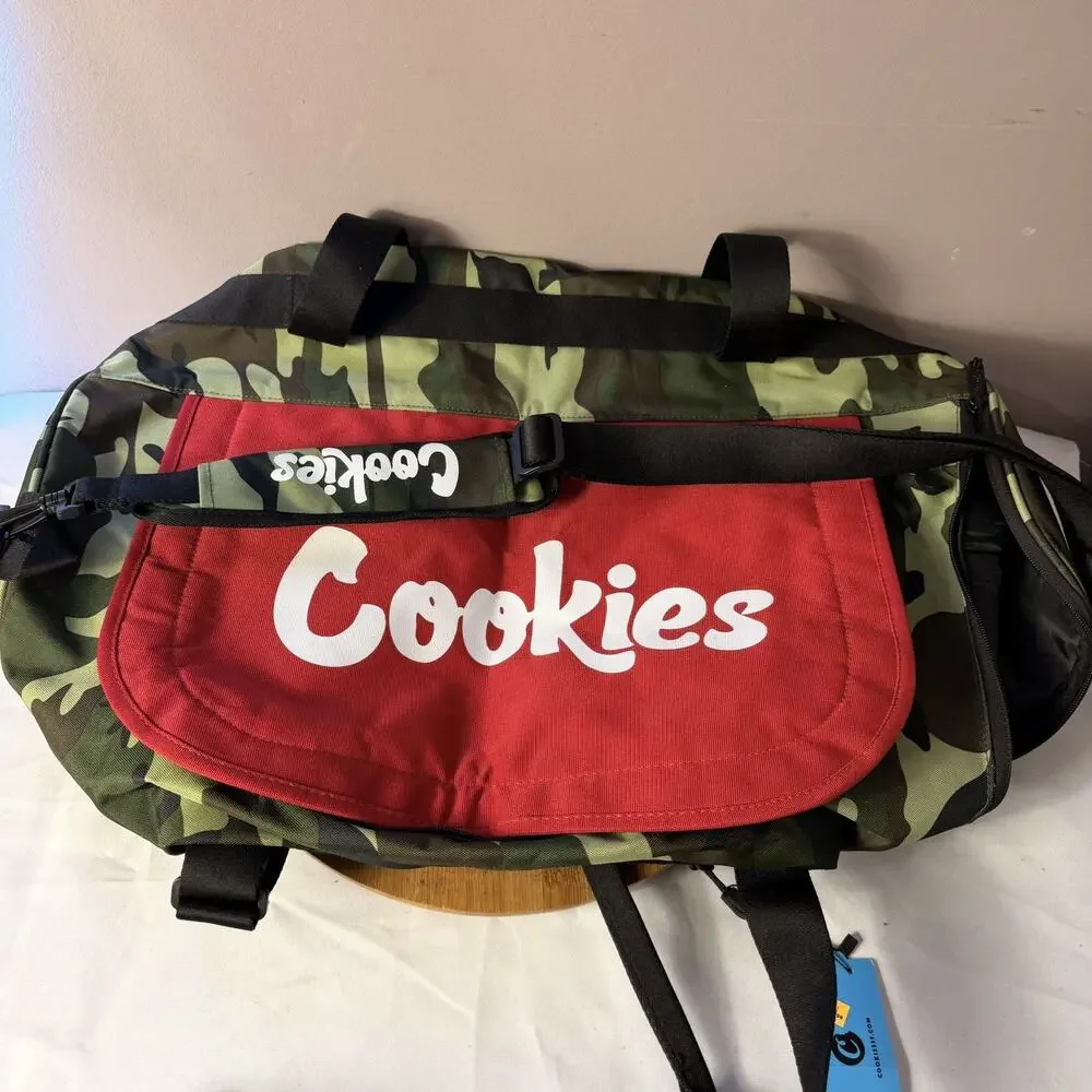 Cookies NEW PARKS UTILITY camo red Duffle Bag SMELL PROOF BALLER CAMO BAG NWT